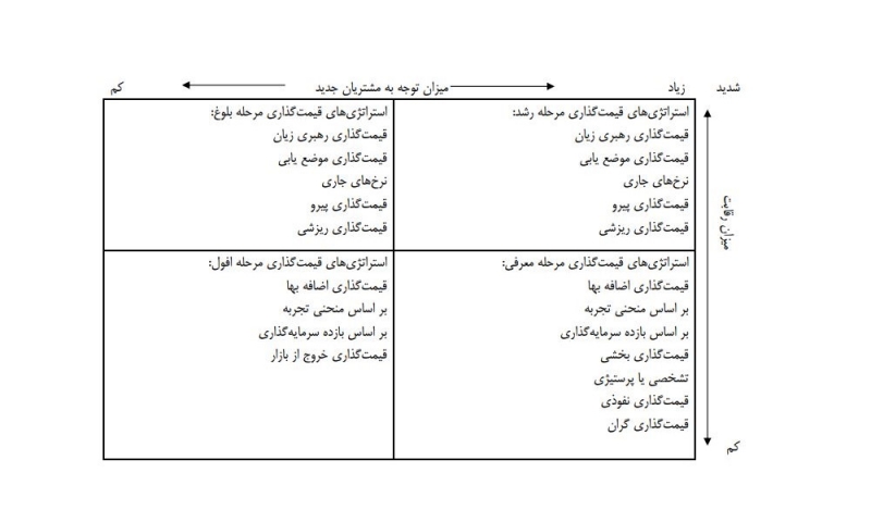 استراتژی های قیمت گذاری خدمات و محصول در شرکتهای بزرگ و کوچک